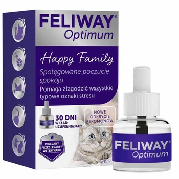 Wklad uzupelniajacy do dyfuzora Feliway Optimum feromony lagodzenie stresu u kota 48 ml (3411113030490)