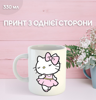 Кружка Привет Китти Хеллоу Китти с принтом керамическая чашка Hello Kitty 330 мл Uk_864