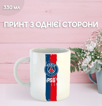 Кружка Парі Сен-Жермен футбольний клуб Paris Saint-Germain футбол з принтом керамічна чашка 330 мл Uk_1361