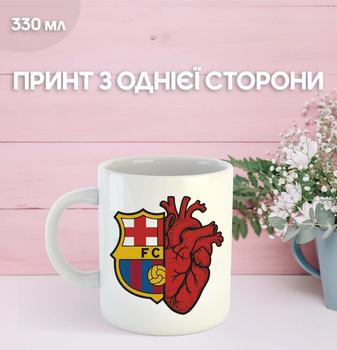 Кружка Барселона футбольний клуб Barcelona футбол з принтом керамічна чашка 330 мл Uk_1351