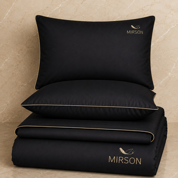 Комплект постельного белья MirSon Сатин Premium Corner Black Pearl 220x240 см (2200001484467)