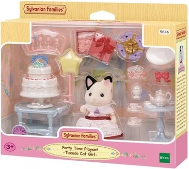 Фігурка Epoch Sylvanian Families Party Time Tuxedo Cat Girl з аксесуарами (5054131056462)