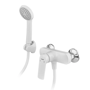 Смеситель для душевой кабины Plamix Lucas-003 SET White с шлангом, лейкой и кронштейном (PM011)