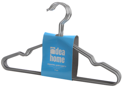 Дитячі плечики IDEA HOME з силіконовим покриттям 33.5×20×1.2 см (8 шт, Світло-сірий)