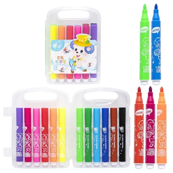 Набор фломастеров "Water color pen" Bambi 229-12(Blue) 12 цветов, в пластиковом боксе