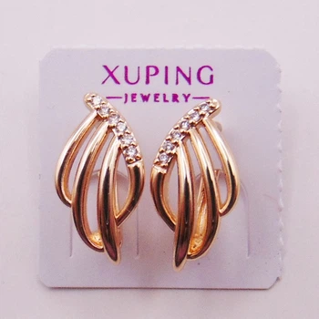 Сережки медсплав із фіанітами Xuping 16х9 мм xp179