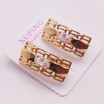 Серьги медсплав с фианитами Xuping 15х7 мм xp192