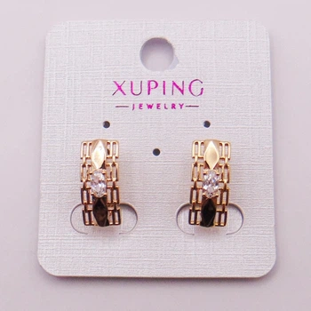 Сережки із фіанітами медсплав Xuping 15х7 мм xp75