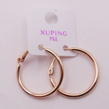 Серьги большие кольца медзолото Xuping 25х2 мм xp115
