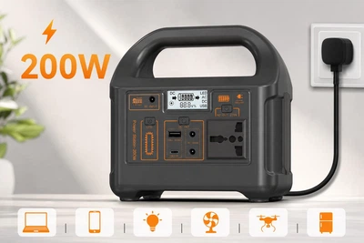 Портативна зарядна станція JSDSOLAR 200W 153.6Wh, сонячна електростанція 220В, аварійне джерело живлення для дому та кемпінгу