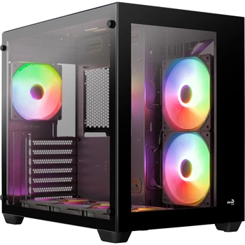 Корпус для ПК AeroCool Dryft-G-BK-v2 Midi-Tower без БП ATX/MicroATX/Mini-ITX ARGB Black (ACCM-ES01163.11)