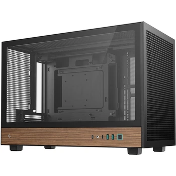 Корпус для ПК DeepCool CH260 Wood Mini-Tower без БЖ MicroATX/Mini-ITX Black (R-CH260-BKNWM0-G-1)