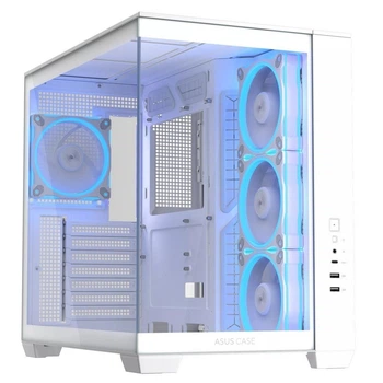 Корпус для ПК ASUS A32 Plus ARGB White Midi-Tower із панорамним загартованим склом та ARGB-підсвіткою ATX MicroATX Mini-ITX без БЖ (90DC00S3-B19000)