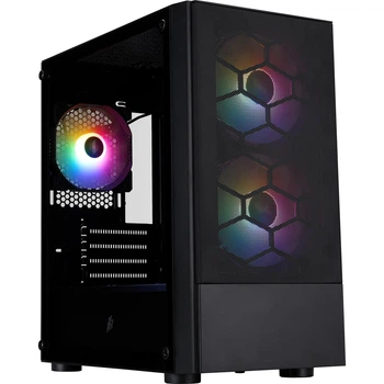 Корпус для ПК 1stPlayer X4-M Mini-Tower без БП MicroATX/Mini-ITX RGB Black (X4-M-BK-2F1P-1F1)