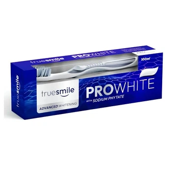 Зубная паста с зубной щеткой Truesmile PROwhite Sodium Phytate, 100 мл