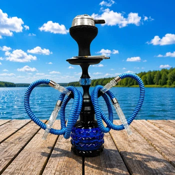 Кальян Hookah Salma Blue Plus высотой 37 см на 2 персоны