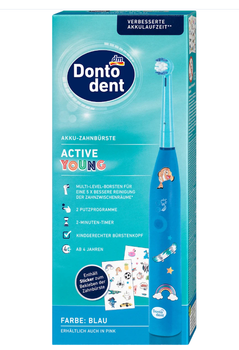 Електрична зубна щітка Dontodent Active Young, синя