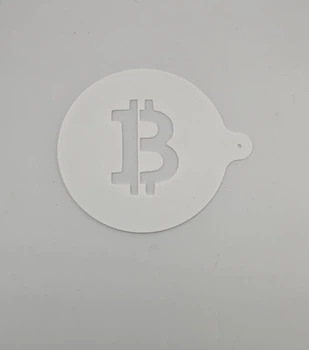 Трафарет для кофе и десертов Bitcoin (Биткоин), декоративный шаблон для посыпки кофе и выпечки