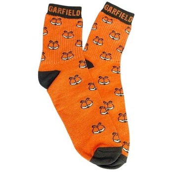 Женские носки высокие 1 пара с рисунком "Garfield" 36-41 р хлопковые оранжевые
