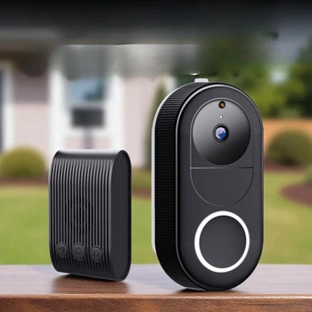 Беспроводной видеодомофон с камерой Full HD и ночным видением Wi-Fi дверной звонок с аккумулятором и управлением через смартфон