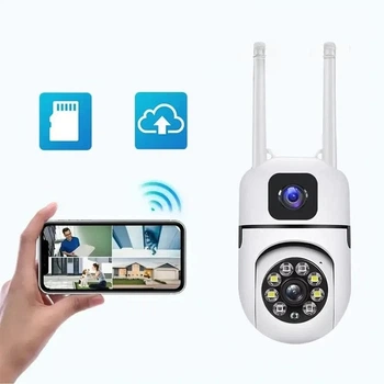 Поворотна вулична IP-камера Dual Lens E10 8MP 4K з нічною кольоровою підсвіткою