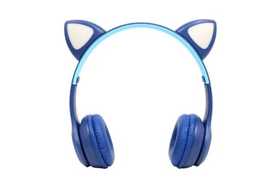 Детские беспроводные Bluetooth наушники Cat Y47 с кошачьими светящимися LED ушками и микрофоном
