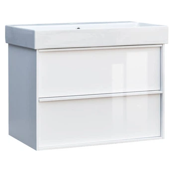 Тумба з раковиною Devit Quadra 083085W, 85 см, біла глянцева