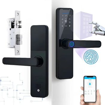 Умный дверной замок SMART TUYA AND 5323 черный, Электронный кодовый замок с отпечатком пальца, паролем 57998