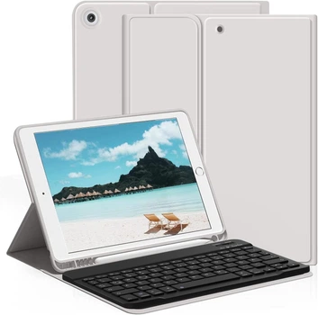 Чехол-клавиатура для iPad 10.2 (7/8/9 поколений) Серый QWERTZ с держателем для Pencil