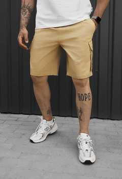 Мужские Шорты Стафф Бежевые С Множеством Карманов Спортивные Staff Cargo Ski Beige S (394236)