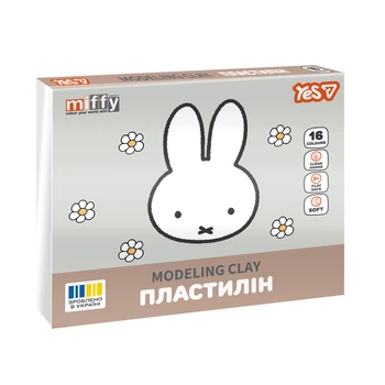 Пластилін Yes Miffy 16 кольорів 320 г