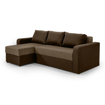 Диван угловой Париж 235×150 см, бежевый с коричневым.