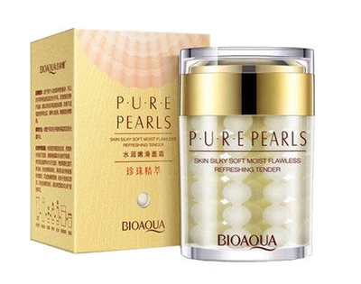 Зволожувальний крем для обличчя з натуральною перловою пудрою Bioaqua Pure Pearls Cream 60 г (6974772945217)