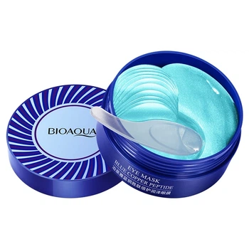 Гідрогелеві патчі навколо очей з блакитним мідним пептидом Bioaqua Blue Cooper Peptide Eye Mask, 60 шт (6973098893462)