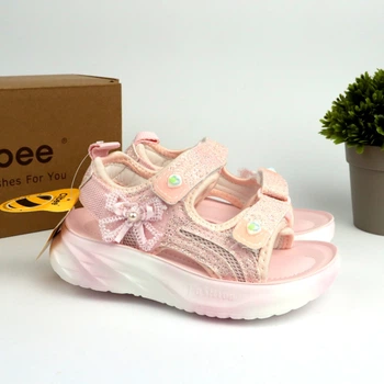 Ніжно рожеві босоніжки для дівчинки з бантиком Clibee (ZB2330-1 pink) Розмір 26, 16.5 см