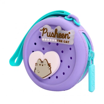 Детский кошелек для девочки Yes Pusheen WS-2 533835 в школу или садик, на молнии фиолетовый силиконовый