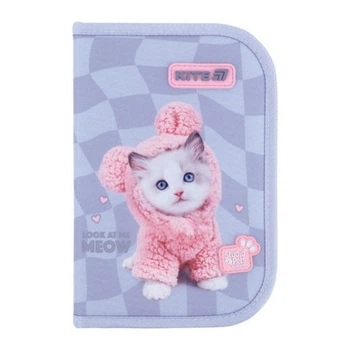 Пенал твердый Kite Studio Pets, 1 отдел., 2 отв., с наполнением (SP26-622H)