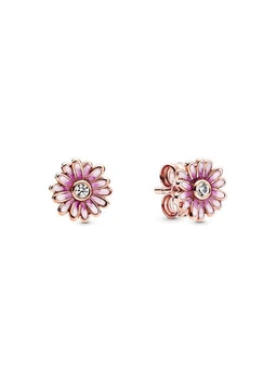 Срібні сережки Pandora Rose Рожеві Ромашки 288773C01