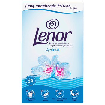 Ароматизированные салфетки Lenor (Апрельская свежесть) для сушки белья (34 шт)