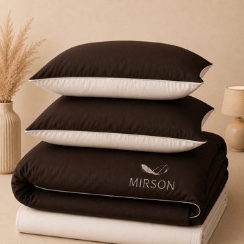 Комплект постельного белья Mirson Двуспальный 175х210 см 0001 + 0211 Lactic Corner Сатин (2200008711153)