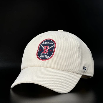 Вельветова кепка 47 Brand Boston Red Sox Cord CLEAN UP B-CRSCD02IWS-NT