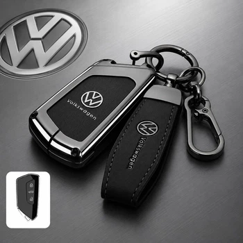 Металлический чехол на ключ Volkswagen, кейс для ключа VW Golf, Passat, Tiguan, Touareg фольксваген графит