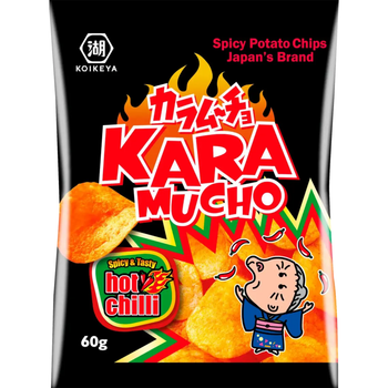 Чипсы Koikeya Kara Mucho Hot Chilli острые со вкусом чили 60 г