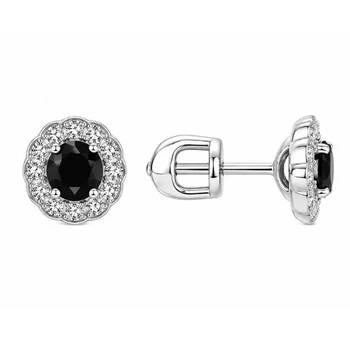 Серьги-пусеты (гвоздики) серебряные с россыпью Silver Style (30293.30 sku:2300104081720)