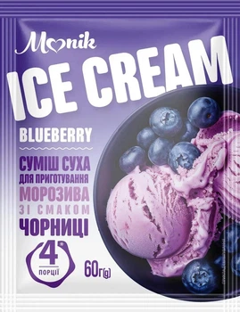 Мороженое Монік со вкусом черники сухая смесь 60 г