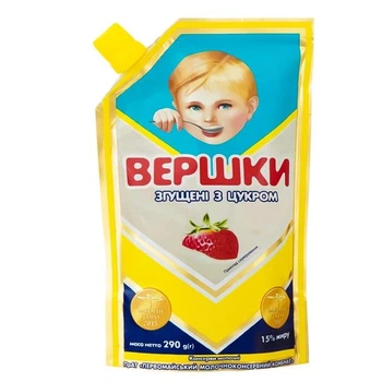 Вершки згущені з цукром ПМКК 15% 290 г