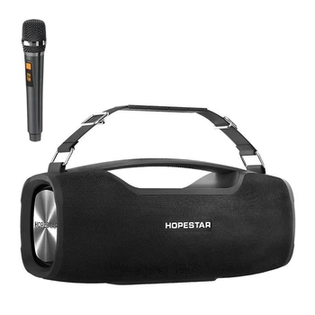 Портативна акустика Bluetooth колонка з повербанком HOPESTAR A6 Pro 55W IPX6 6000mAh + мікрофон чорний