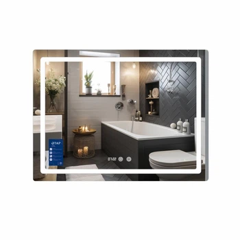 Зеркало Qtap Mideya (MI2) 1000х800 с часами, с LED-подсветкой Touch, с антизапотеванием, диммером, рег. яркости