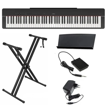 Цифровое пианино Yamaha P-225 (Black) (стойка усиленная, педаль, пюпитр, блок питания)