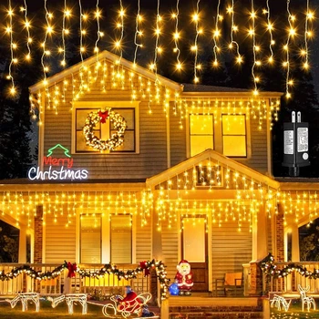Уличная гирлянда бахрома, 280 лед лампочек, 10м + 5м LED Icicle Lights